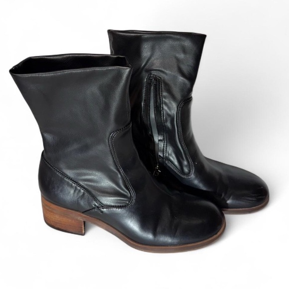 Zarto studio Elegant Black Leather Ankle Boots - Picture 1 of 7